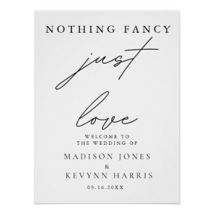 Nothing Fancy Just Love Wedding  Sign