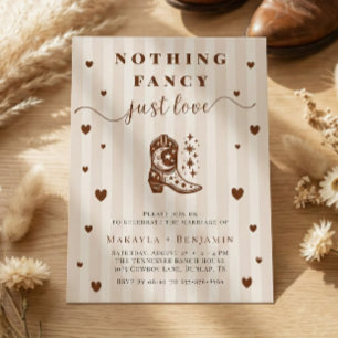 Nothing Fancy Just Love Western Rustic Wedding Invitation