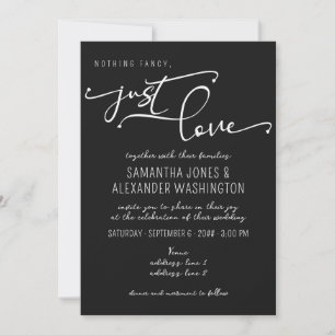 Nothing Fancy Just Love White & Black RSVP QR Code Invitation