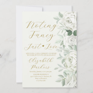 Nothing Fancy Just Love White Roses Elopement Invitation