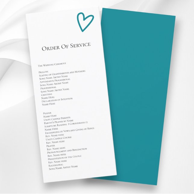 Nothing Fancy Order of Service Colourful Program (Nothing Fancy Order of Service Colorful Programs from Ricaso. Retro wedding colors, others available)