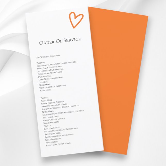 Nothing Fancy Order of Service Colourful Program (Nothing Fancy Order of Service Colorful Programs from Ricaso. Retro wedding colors, others available)