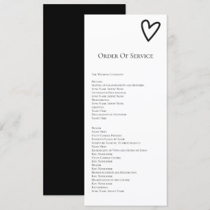 Nothing Fancy Order of Service Wedding Card