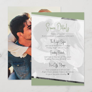 Nothing Fancy Sage Green Casual Wedding Details Enclosure Card