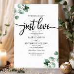 Nothing Fancy Wedding Greenery Budget Invitations<br><div class="desc">Get ready to be mesmerized by our breathtaking greenery wedding suite! Featuring a delicate illustration of eucalyptus leaves paired with bold, elegant calligraphy, it’s the perfect match for your enchanting garden-themed wedding. If you're missing any items or have a special request, don’t hesitate to reach out via chat—I’m here to...</div>