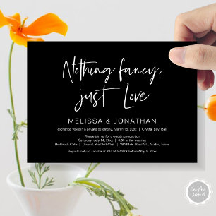 Nothing Fncy' Just Love, Wedding Elopement Party Invitation
