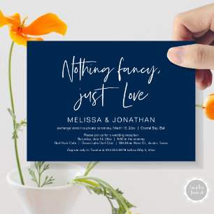 Nothing Fncy' Just Love, Wedding Elopement Party Invitation