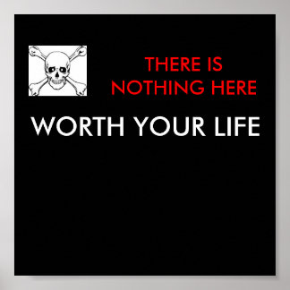 Nothing Here Skull Sign Poster