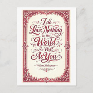 "Nothing in the World" Shakespeare Postcard
