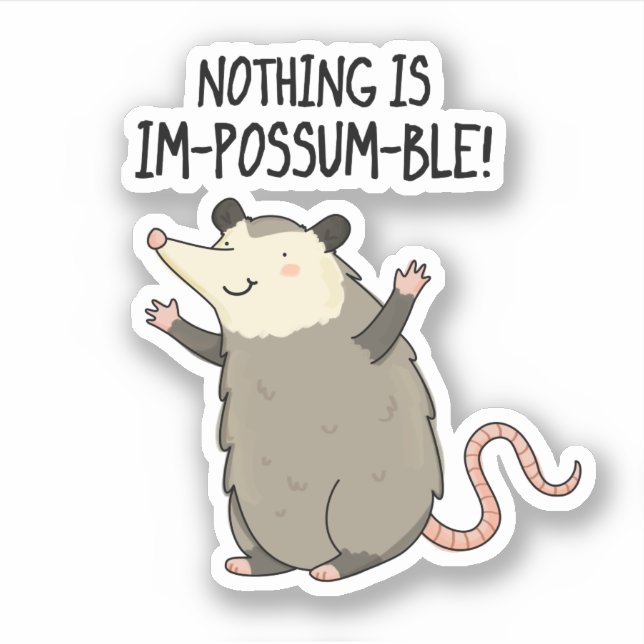 Nothing Is Im-possum-ble Funny Possum Pun  (Front)