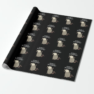 Nothing Is Im-possum-ble Possum Pun Dark BG Wrapping Paper
