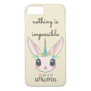 "nothing is impossible" funny unicorn rabbit Case-Mate iPhone case
