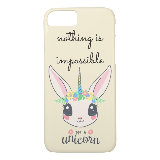 "nothing is impossible" funny unicorn rabbit Case-Mate iPhone case (Back)