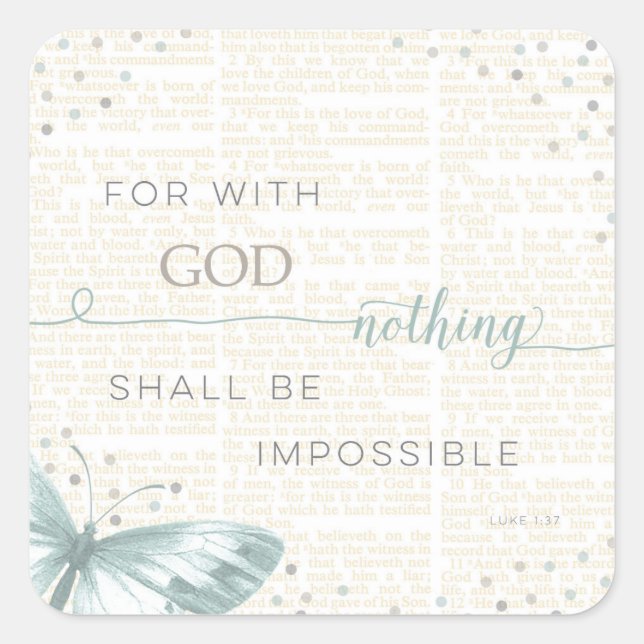 Nothing Is Impossible Square Sticker (Front)
