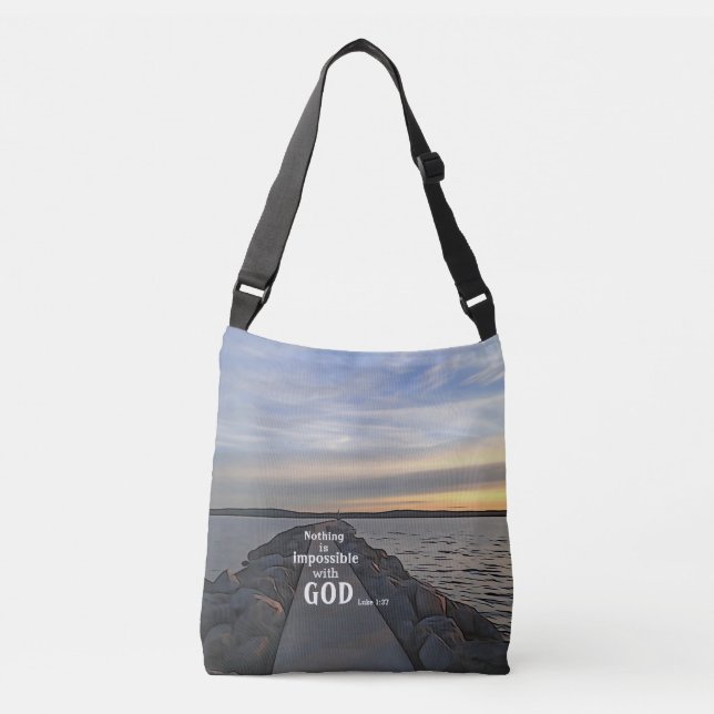 Nothing Is Impossible With God Crossbody Bag (Front)