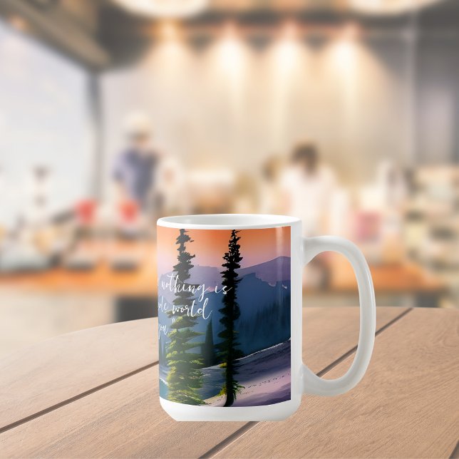 Nothing Is Lacking Zen Quote Peaceful Lake Scene  Coffee Mug (These mugs are so pretty and a great gift idea for friends, co-workers, and family!)