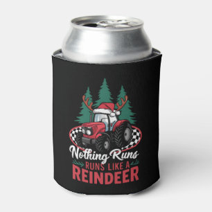 Nothing Runs Like A Reindeer Christmas Tractor  Can Cooler