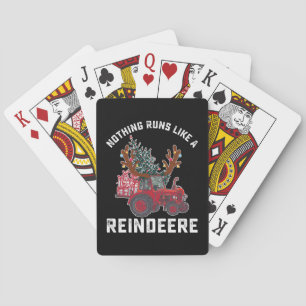 Nothing Runs Like A Reindeere Tractor Reindeer Playing Cards