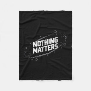 Nothing S Cosmic Existential Design – Minimalist Fleece Blanket