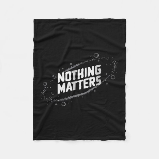 Nothing S Cosmic Existential Design – Minimalist Fleece Blanket (Front)