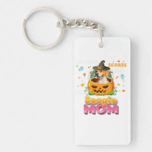 Nothing Scares Me Im A Beagle Dog Mom Witch Hat Keychain