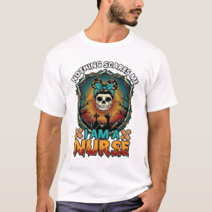 Nothing Scares Me Nurse Halloween Skull Syringe St T-Shirt