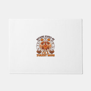 Nothing Scares Me Turkey Mom Halloween Nurse Ghost Doormat