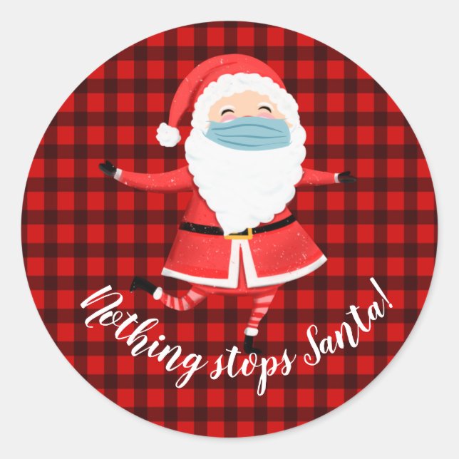 nothing stops santa gift wrap sticker (Front)
