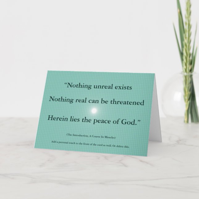 Nothing unreal exists ACIM Birthday Card (Front)