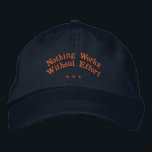 Nothing Works Without Effort Motivational-Hat Navy Embroidered Hat<br><div class="desc">"Nothing Works Without Effort",  serving as a powerful reminder that success comes from dedication and hard work. This hat represents the mindset that effort and commitment are key to success. It’s a motivational symbol for individuals who strive to push their limits,  stay disciplined,  and never give up.</div>