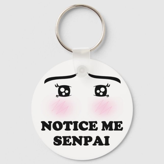 Notice Me Senfather Blushing Anime Girl Kawaii Suk Keychain (Front)