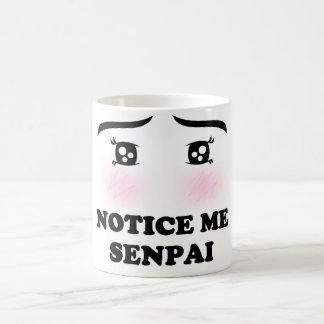 Notice Me Senpai Blushing Anime Girl Kawaii Manga Coffee Mug