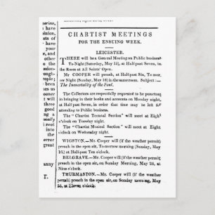 Notices for Chartist Meetings Postcard