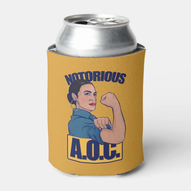 Notorious AOC alexandria ocasio cortez retro rosie Can Cooler (Can Front)