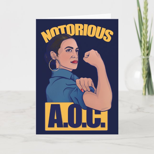 Notorious AOC alexandria ocasio cortez retro rosie Card (Front)