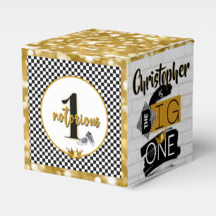 Notorious One Retro Hip Hop 1st Birthday Photo Favor Box