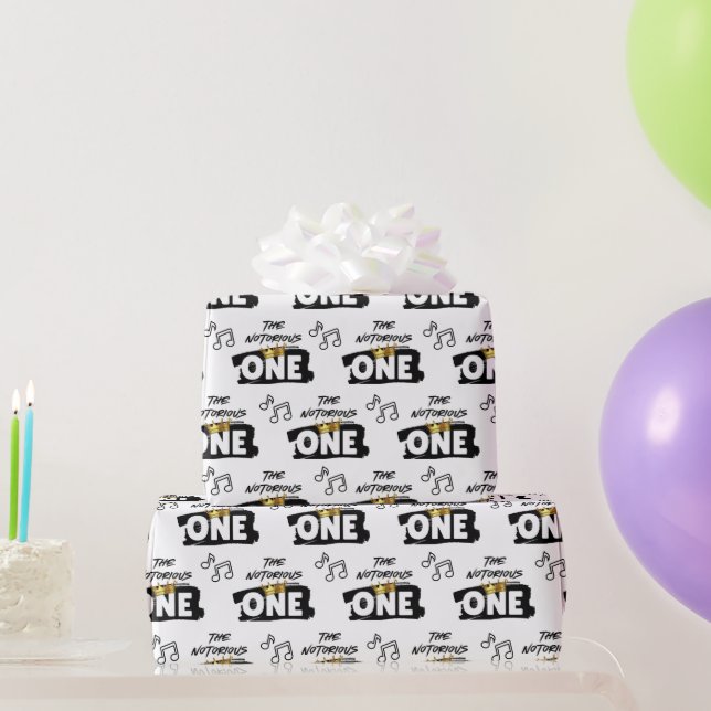 Notorious One Retro Hip Hop 1st Birthday Wrapping Paper (Party Gifts)