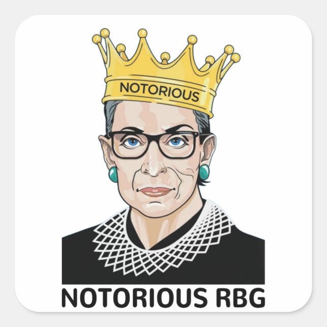 Notorious RBG BLACK - Ruth Bader Ginsburg Square Sticker (Front)
