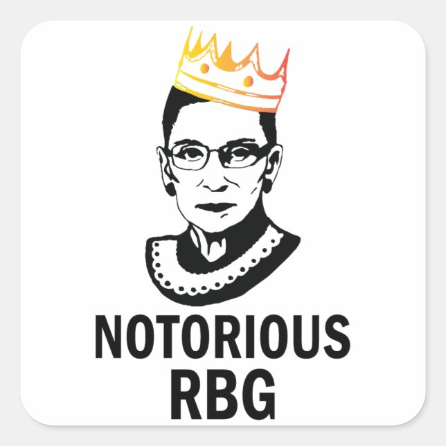 Notorious RBG (GOLD) - Ruth Bader Ginsburg Square Sticker (Front)
