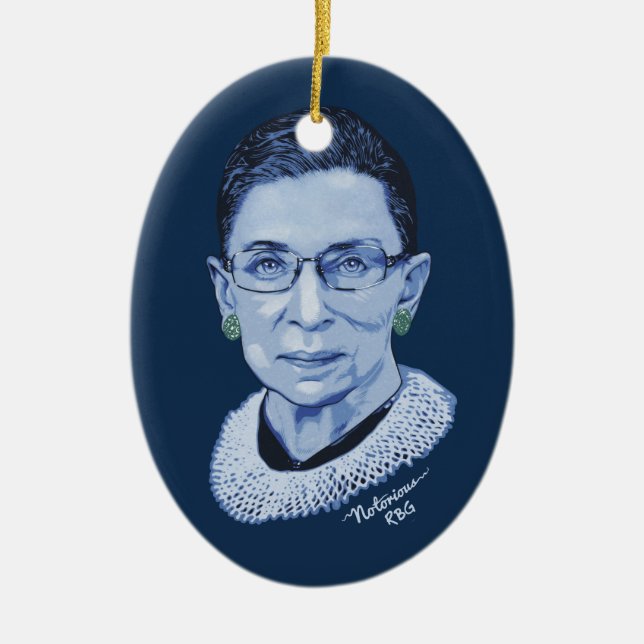 Notorious RBG II Ceramic Ornament (Front)
