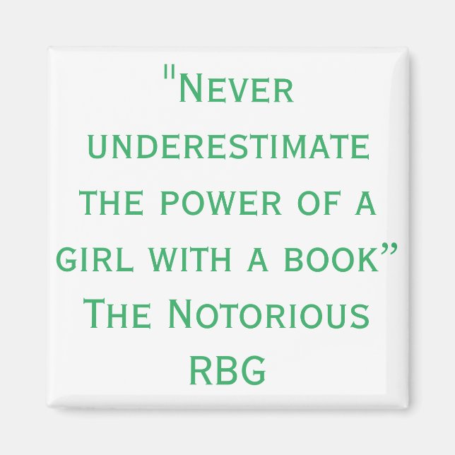 Notorious RBG Never underestimate Quote Magnet (Front)