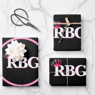 Notorious RBG Pink Black Wrapping Paper Sheet