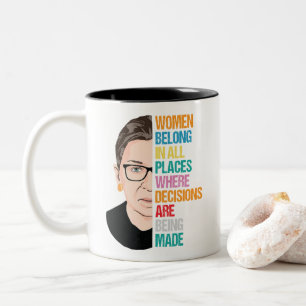 Notorious RBG, RBG Quotes Ruth Bader Ginsburg Two-Tone Coffee Mug