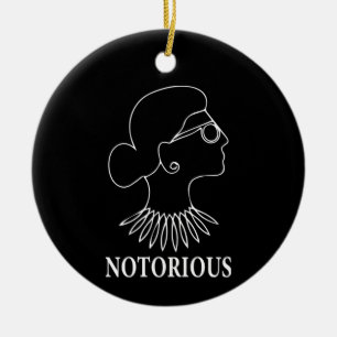 Notorious RBG, Ruth Bader Ginsburg Drawing Ceramic Ornament