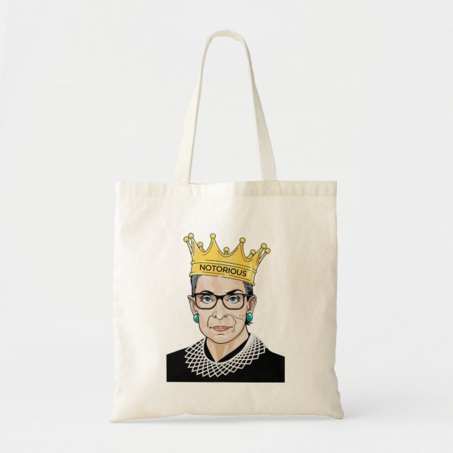 Notorious RBG Ruth Bader Ginsburg Feminist Power Tote Bag (Front)
