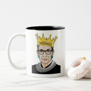 Notorious RBG Ruth Bader Ginsburg Feminist Power Two-Tone Coffee Mug