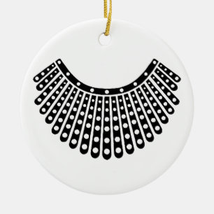 Notorious RBG, Ruth Bader Ginsburg, RBG collar Ceramic Ornament