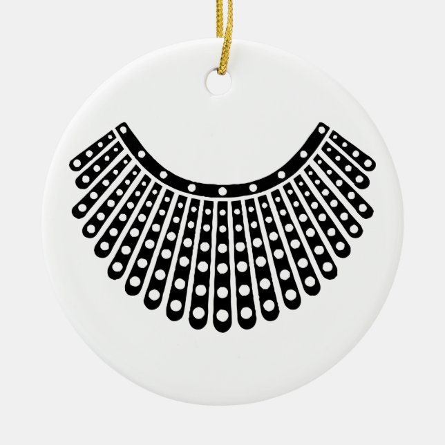 Notorious RBG, Ruth Bader Ginsburg, RBG collar Ceramic Ornament (Front)