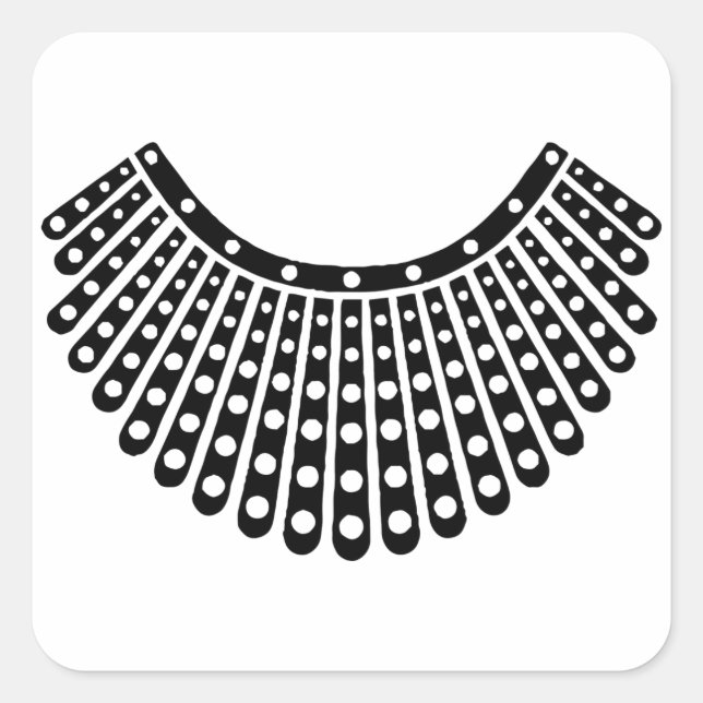 Notorious RBG, Ruth Bader Ginsburg, RBG Collar Square Sticker (Front)