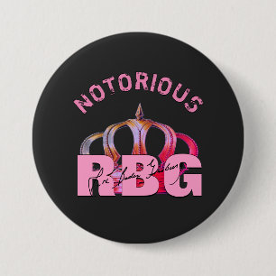 Notorious RBG Signature Monogram 3 Inch Round Button
